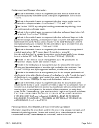 Form CDPH8661 Medical Waste Management Plan Checklist - California, Page 2