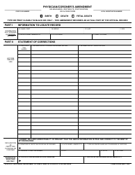 Form VS24A Physician/Coroner&#039;s Amendment - California
