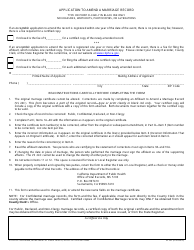 Form VS24C Affidavit to Amend a Marriage Record - California, Page 2