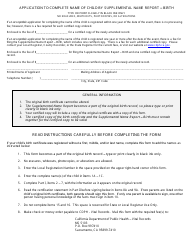 Form VS107 Supplemental Name Report - Birth - California, Page 2