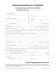 Form VS122 Court Ordered Delayed Certificate of Marriage - California