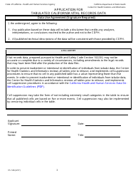 Form VS146 Application for Tabulated California Vital Data Records - California, Page 3