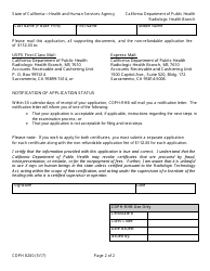 Form CDPH8200 Radiologic Technology Certificate Application - California, Page 2