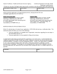 Form CDPH8200M Application for a Certificate in Mammographic Radiologic Technology - California, Page 3