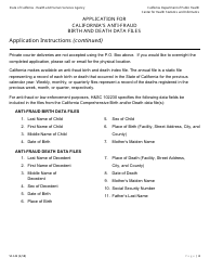 Form VS143 Application for California&#039;s Anti-fraud Birth and Death Data Files - California, Page 3