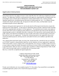 Form VS144 Application for California&#039;s Birth and Death Data Files for Government Agency Use - California, Page 2