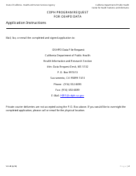 Form VS148 Cdph Program Request for Oshpd Data - California, Page 2