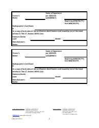 Form CDPH8219 Application for Radioactive Materials - Industrial Radiographer Trainer - California, Page 2