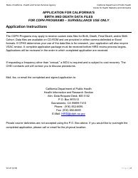 Form VS147 Application for California&#039;s Birth and Death Data Files for Cdph Programs - Surveillance Use Only - California, Page 2
