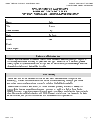 Form VS147 Application for California&#039;s Birth and Death Data Files for Cdph Programs - Surveillance Use Only - California, Page 3