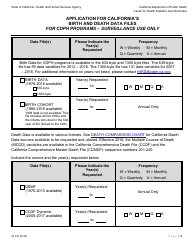 Form VS147 Application for California&#039;s Birth and Death Data Files for Cdph Programs - Surveillance Use Only - California, Page 4