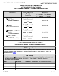 Form VS147 Application for California&#039;s Birth and Death Data Files for Cdph Programs - Surveillance Use Only - California, Page 5