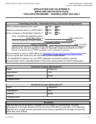 Form VS147 Application for California&#039;s Birth and Death Data Files for Cdph Programs - Surveillance Use Only - California, Page 6