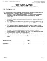 Form VS147 Application for California&#039;s Birth and Death Data Files for Cdph Programs - Surveillance Use Only - California, Page 7