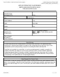 Form VS141 Application for California&#039;s Birth and Death Data Files for Research Use - California, Page 3