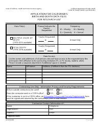 Form VS141 Application for California&#039;s Birth and Death Data Files for Research Use - California, Page 5