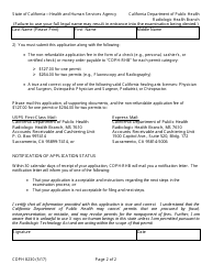 Form CDPH8230 California Licentiate Supervisor and Operator Permit(S) Application - California, Page 2