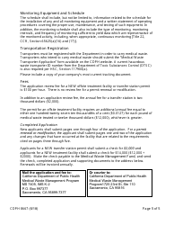 Form CDPH8667 Medical Waste Offsite Transfer Station and Treatment Facility Permit Application - California, Page 5