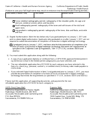 Form CDPH8232 X-Ray Technician Limited Permit Application - California, Page 2
