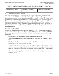 Form CDPH8241 Pet/Ct on-The-Job Training (Ojt) Registration Application - California, Page 2