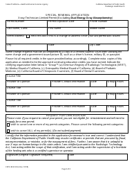 Form CDPH8232 SRA Special Renewal Application - X-Ray Technician Limited Permit (Excluding Dual Energy X-Ray Absorptiometry) - California, Page 2