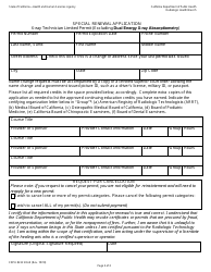 Form CDPH8232 SRA II Special Renewal Application - X-Ray Technician Limited Permit (Excluding Dual Energy X-Ray Absorptiometry) - California, Page 2