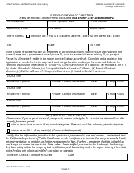 Form CDPH8232 SRA III Special Renewal Application - X-Ray Technician Limited Permit (Excluding Dual Energy X-Ray Absorptiometry) - California, Page 2