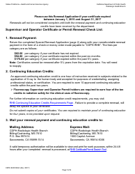 Form CDPH8238 SRA II Special Renewal Application - Supervisor and Operator Certificate or Permit - California