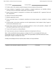 Form CDPH8243 IA4 Duties and Responsibilities of the Alternate Radiation Safety Officer (Arso) for Research and Development Laboratory (R&amp;d) Facilities - California, Page 2