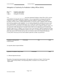 Document preview: Form CDPH8243 IR1 Delegation of Authority for Radiation Safety Officer (Rso) - California