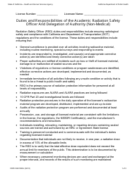 Document preview: Form CDPH8243 MRA Duties and Responsibilities of the Academic Radiation Safety Officer and Delegation of Authority (Non-medical) - California