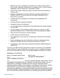 Form CDPH8243 MRM Duties and Responsibilities of the Radiation Safety Officer and Delegation of Authority - California, Page 2