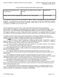 Form CDPH9054 X-Ray Technician Digital Authorization Application - California