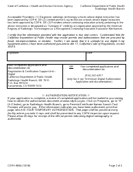 Form CDPH9054 X-Ray Technician Digital Authorization Application - California, Page 2