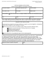 Form CDPH8435 SRA Special Renewal Application - California Nuclear Medicine Technology Certificate - California, Page 2