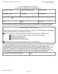Form CDPH8435 SRA II Special Renewal Application - California Nuclear Medicine Technology Certificate - California, Page 2
