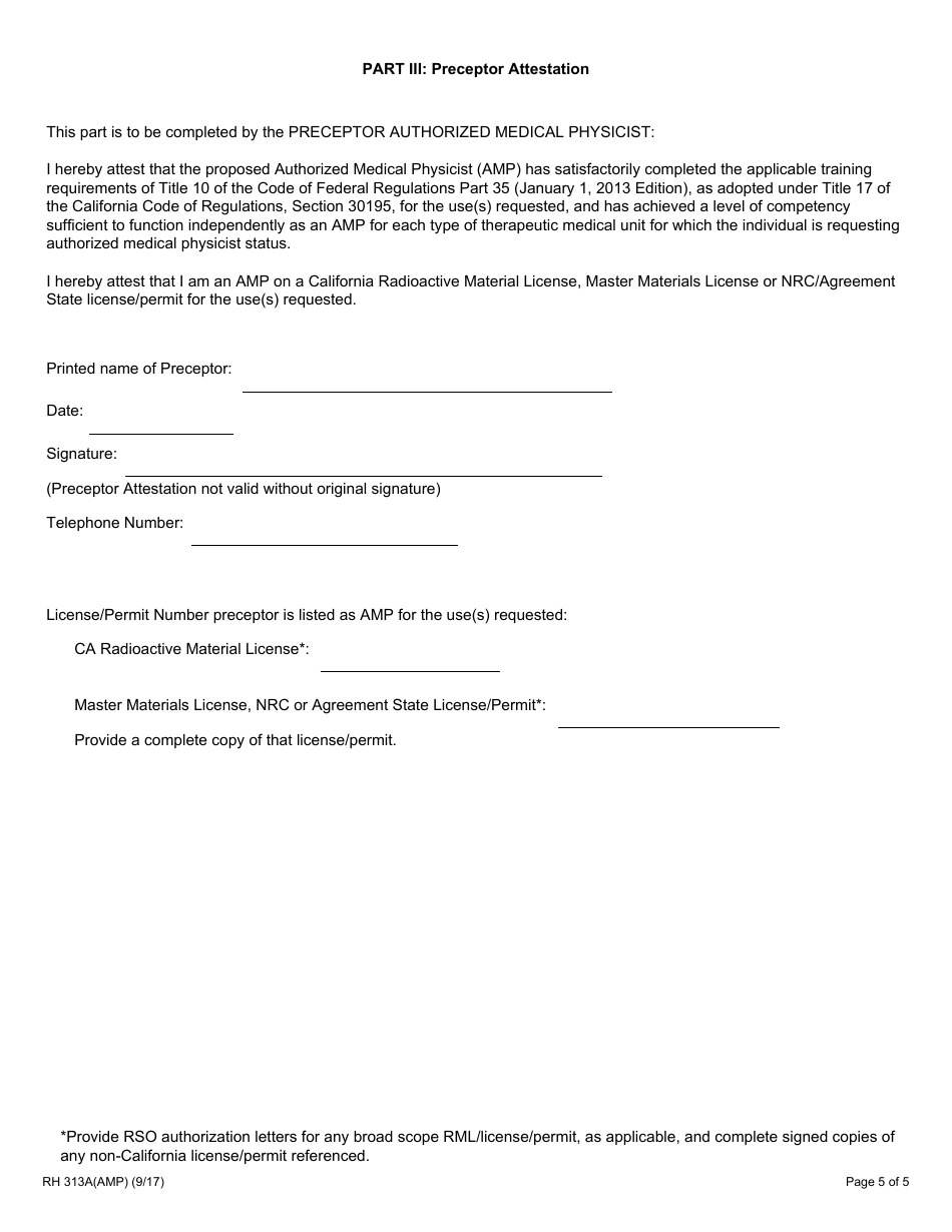 Form RH313A(AMP) - Fill Out, Sign Online and Download Fillable PDF ...