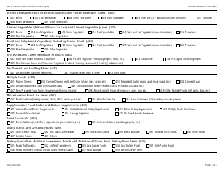 Form CDPH8675 Commodity Codes - California, Page 4