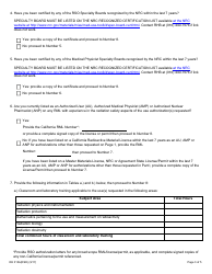Form RH313A(RSO) Medical Radiation Safety Officer Training and Experience and Preceptor Attestation - California, Page 3