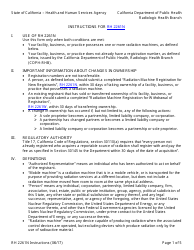 Instructions for Form RH2261N Radiation Machine Registration Form for New Registrants - California