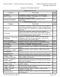 Instructions for Form RH2261N Radiation Machine Registration Form for New Registrants - California, Page 4