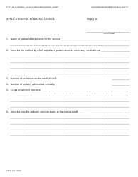 Document preview: Form CDPH249 Application for Podiatric Service - California