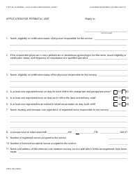 Document preview: Form CDPH248 Application for Perinatal Unit - California