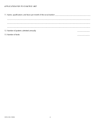 Form CDPH250 Application for Psychiatric Unit - California, Page 2