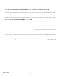Form CDPH252 Application for Renal Transplant Center - California, Page 2