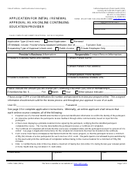 Form CDPH192B Application for Initial/Renewal Approval as an Online Continuing Education Provider - California