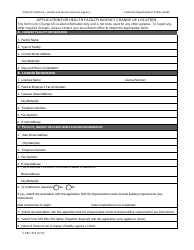 Document preview: Form CDPH414 Application for Health Facility/Agency Change of Location - California