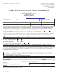 Document preview: Form CDPH506 Application for Nursing Home Administrator License - California