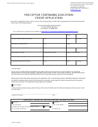 Document preview: Form CDPH515 Preceptor Continuing Education Credit Application - California