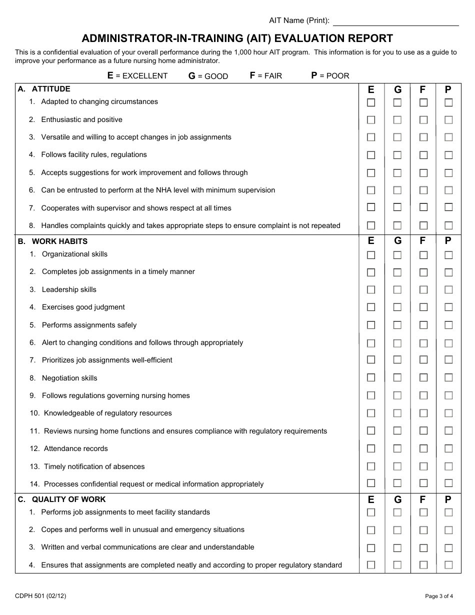 Form CDPH501 - Fill Out, Sign Online and Download Fillable PDF ...